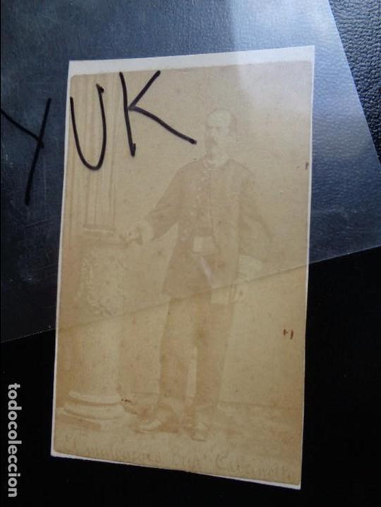 Militaria: FOTOGRAFIA DE VISITA ALBUMINA - 1875 APROX. DEL MALOGRADO BRIGADIER Jos&eacute; Cabrinetty Cladera