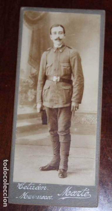 Militaria: FOTOGRAFIA DE SOLDADO DEL REGIMIENTO DE INFANTERIA INMEMORIAL DEL REY N.1, TETUAN, FOTO MARTE, MIDE