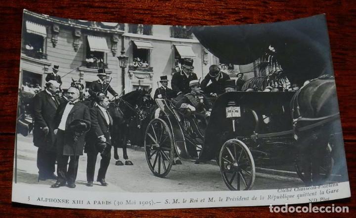 Military Antiques: FOTO POSTAL DE LA VISTIA DEL REY ALFONSO XIII A PARIS, A&Ntilde;O 1905, N. 3, FOTO ND. NO CIRCULADA.