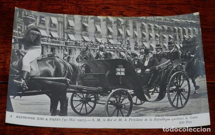 Military Antiques: FOTO POSTAL DE LA VISTIA DEL REY ALFONSO XIII A PARIS, A&Ntilde;O 1905, N. 4, FOTO ND. NO CIRCULADA.