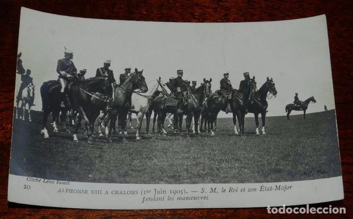 Military Antiques: FOTO POSTAL DEL REY ALFONSO XIII EN CHALONS (FRANCIA), A&Ntilde;O 1905, N. 20, FOTO ND. NO CIRCULADA.