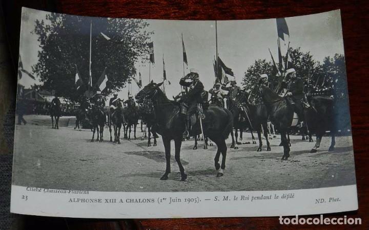 Military Antiques: FOTO POSTAL DEL REY ALFONSO XIII EN CHALONS (FRANCIA), A&Ntilde;O 1905, N. 23, FOTO ND. NO CIRCULADA.