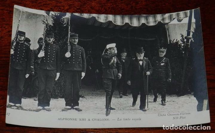 Military Antiques: FOTO POSTAL DEL REY ALFONSO XIII EN CHALONS (FRANCIA), A&Ntilde;O 1905, N. 27, FOTO ND. NO CIRCULADA.