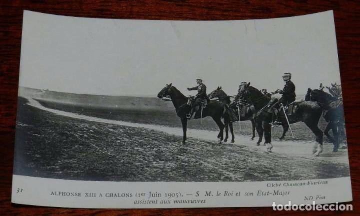 Military Antiques: FOTO POSTAL DEL REY ALFONSO XIII EN CHALONS (FRANCIA), A&Ntilde;O 1905, N. 31, FOTO ND. NO CIRCULADA.