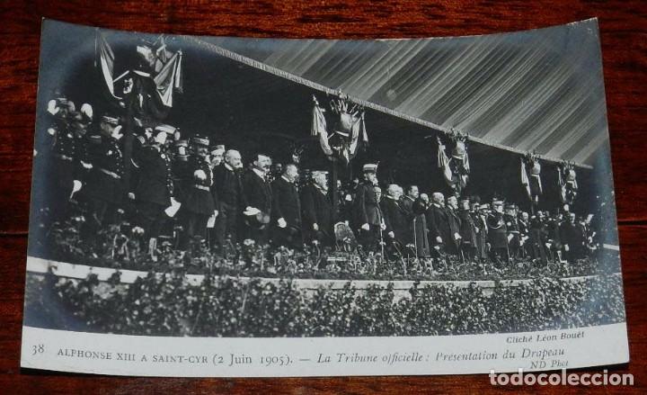 Military Antiques: FOTO POSTAL DEL REY ALFONSO XIII EN SAINT-CYR (FRANCIA), A&Ntilde;O 1905, N. 38, FOTO ND. NO CIRCULADA.