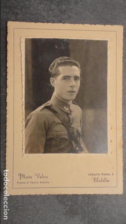 Militaria: ANTIGUA FOTOGRAFIA.MILITAR.AGUSTIN PE&Ntilde;ALVER.FOTO VELOX.MELILLA.GUERRA CIVIL? A&Ntilde;OS 40?