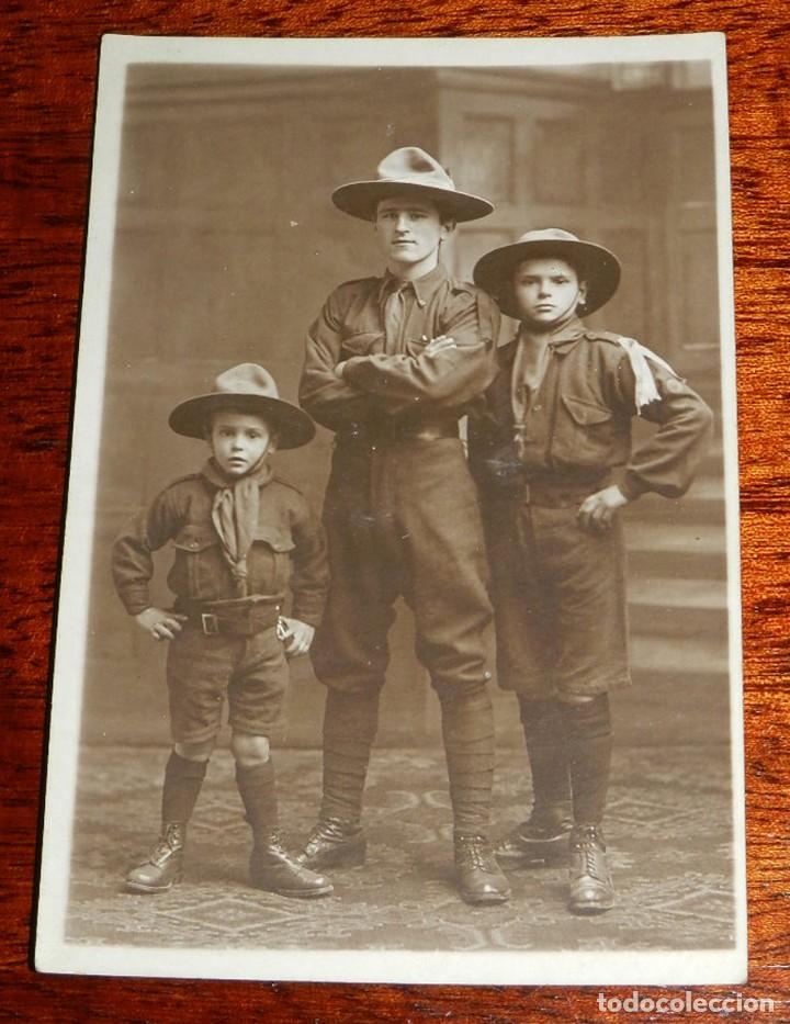 Militaria: ANTIGUA FOTO POSTAL DE BOY SCOUTS, USA , EXPLORADORES, ESCULTISMO, VER LAS DOS FOTOS PUESTAS.