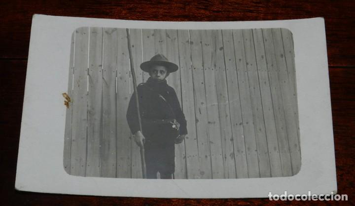 Militaria: ANTIGUA FOTO POSTAL DE BOY SCOUTS, EXPLORADORES, ESCULTISMO, VER LAS DOS FOTOS PUESTAS.