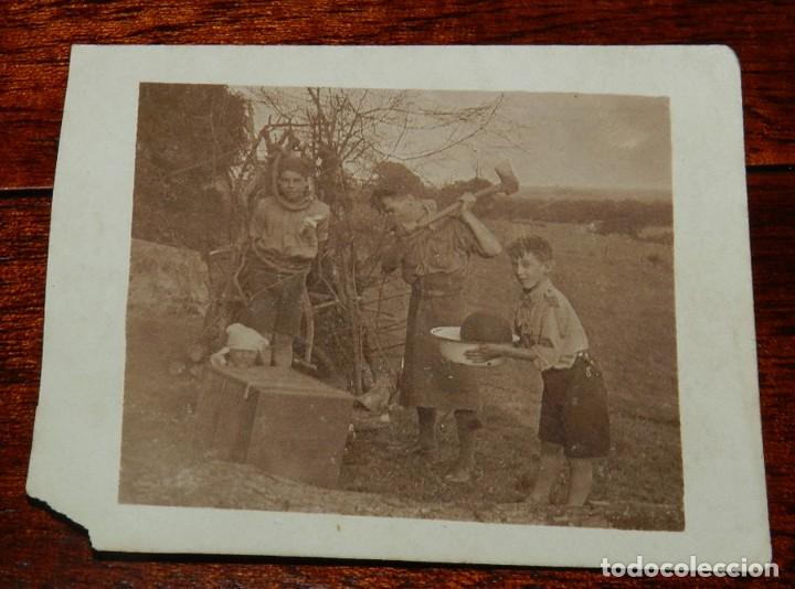 Military Antiques: ANTIGUA FOTOGRAFIA DE BOY SCOUTS, EXPLORADORES, ESCULTISMO, MIDE 8 X 6,5  CMS.