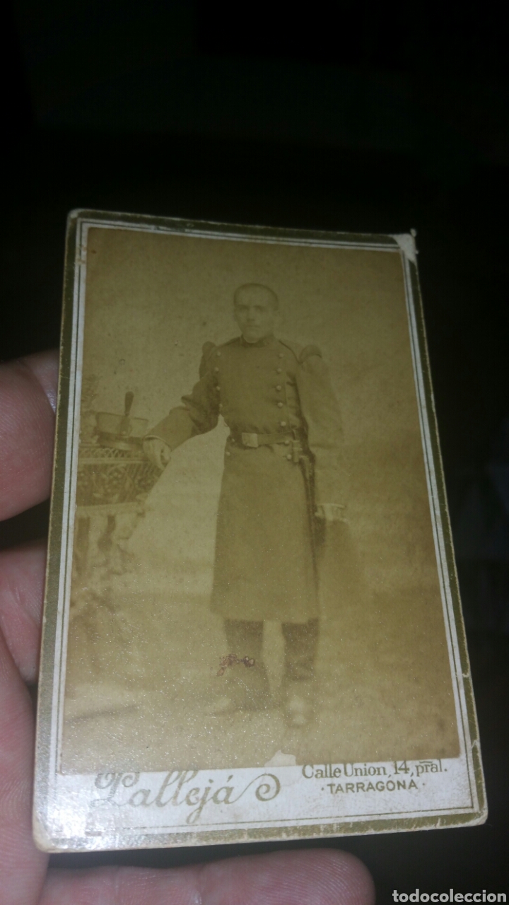 Militaria: Fotograf&iacute;a de estudio de militar siglo 19