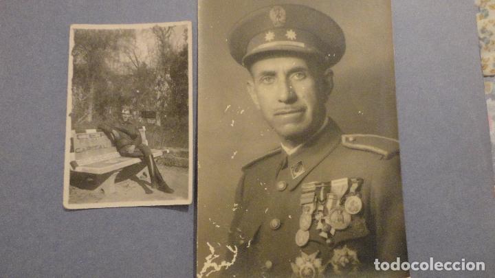 Militaria: CONJUNTO DE 2 FOTOGRAFIAS DE MILITAR CONDECORADO.GUERRA CIVIL? FOTO CALVO.ECIJA.SEVILLA 1948
