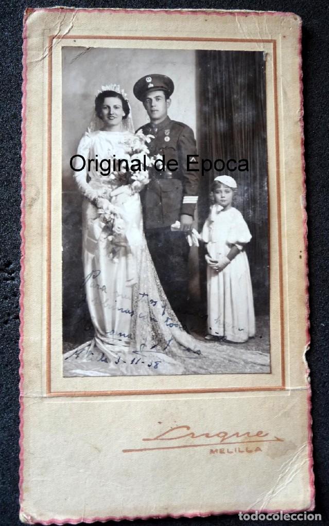 Militaria: (JX-180322)Fotograf&iacute;a de Sargento de Ingenieros con angulo de herido y medalla de Sufrimientos