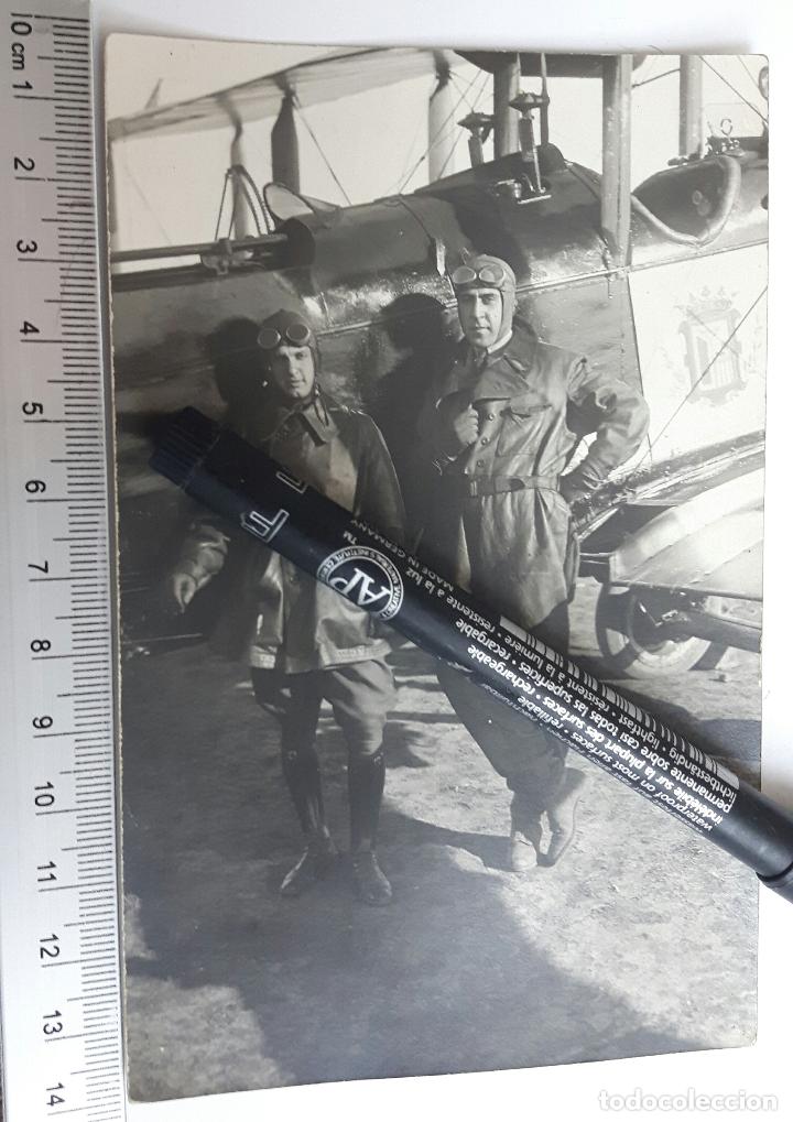 Militaria: Aviaci&oacute;n Militar Guerra de Marruecos foto de piloto y observador.