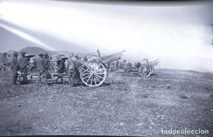 Military Antiques: NEGATIVO DE CELULOIDE DE LA GUERRA DEL RIF, 1924 GRUPO DE ARTILLERIA 15,5 EN TAFERSIT (MARRUECOS) LA