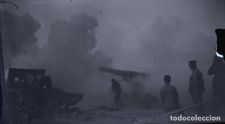 Military Antiques: NEGATIVO DE CELULOIDE DE LA GUERRA DEL RIF, 1924 GRUPO DE ARTILLERIA 15,5 EN TAFERSIT (MARRUECOS) LA