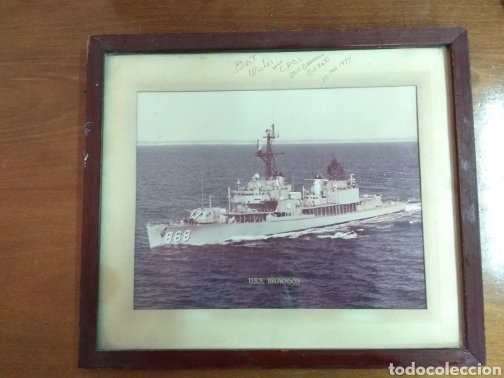 Militaria: Barco U.S.S BROWNSON. Fotograf&iacute;a enmarcada con cristal. . 1974