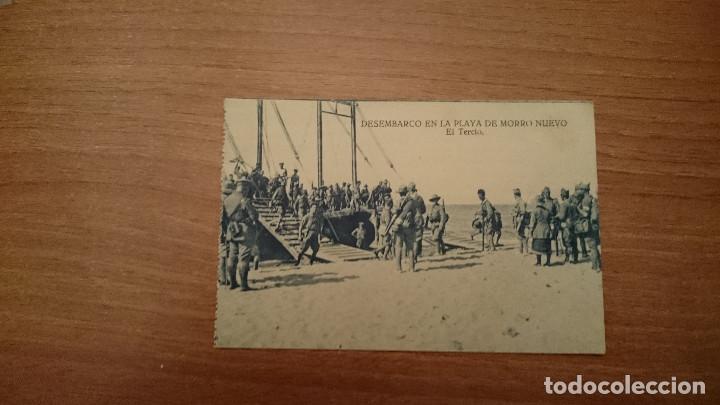 Militaria: POSTAL DESEMBARCO EN LA PLAYA DE MORRO NUEVO EL TERCIO