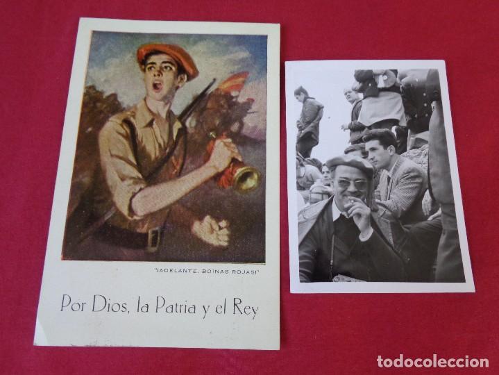 Militaria: POSTAL 1966 Y FOTOGRAFIA CARLISTA DE UNA REUNION DE LOS A&Ntilde;OS 60