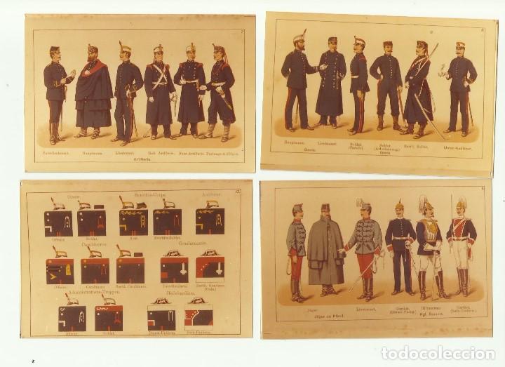 Militaria: Lote 4 fotos uniformes militares