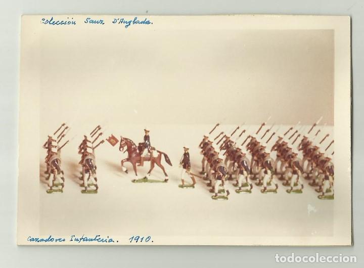Militaria: Foto carton - Miniatura figuras de Cazadores Infanteria 1910 - Coleccion Sanz D&aacute;nglada