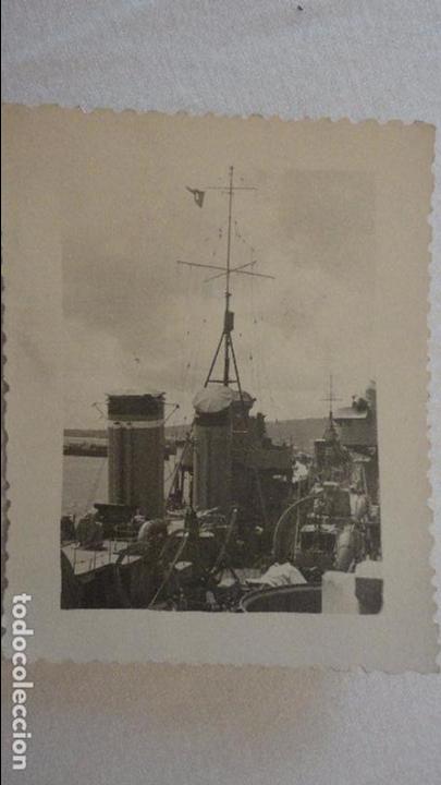 Militaria: ANTIGUA FOTOGRAFIA.BARCO MILITAR.FOTO CARBALLO.EL FERROL DEL CAUDILLO.A&Ntilde;OS 40?