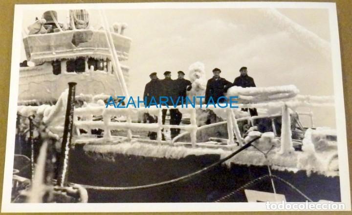 Militaria: A&Ntilde;OS 30, MARINEROS ALEMANES EN CUBIERTA, BUQUE HELADO, MUY RARA, 140X90MM