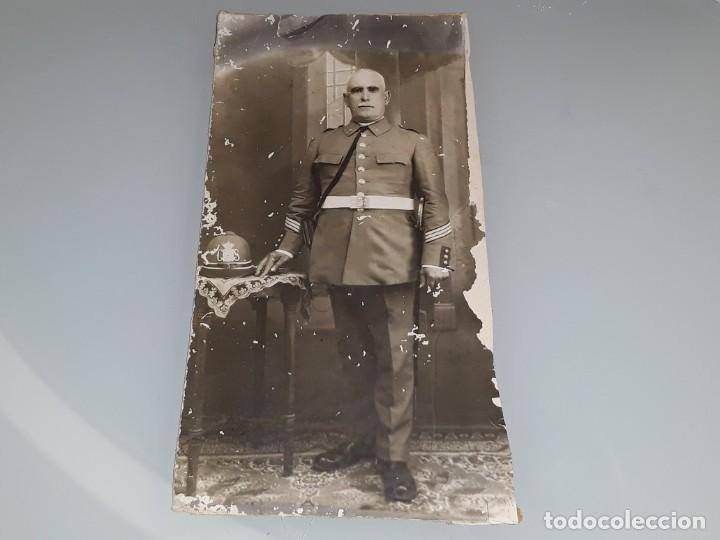 Militaria: ANTIGUA FOTOGRAFIA AGENTE CUERPO DE SEGURIDAD ALFONSO XIII SIGLAS C.S N&ordm; 3 A&Ntilde;O 1910 PPIOS SIGLO XX