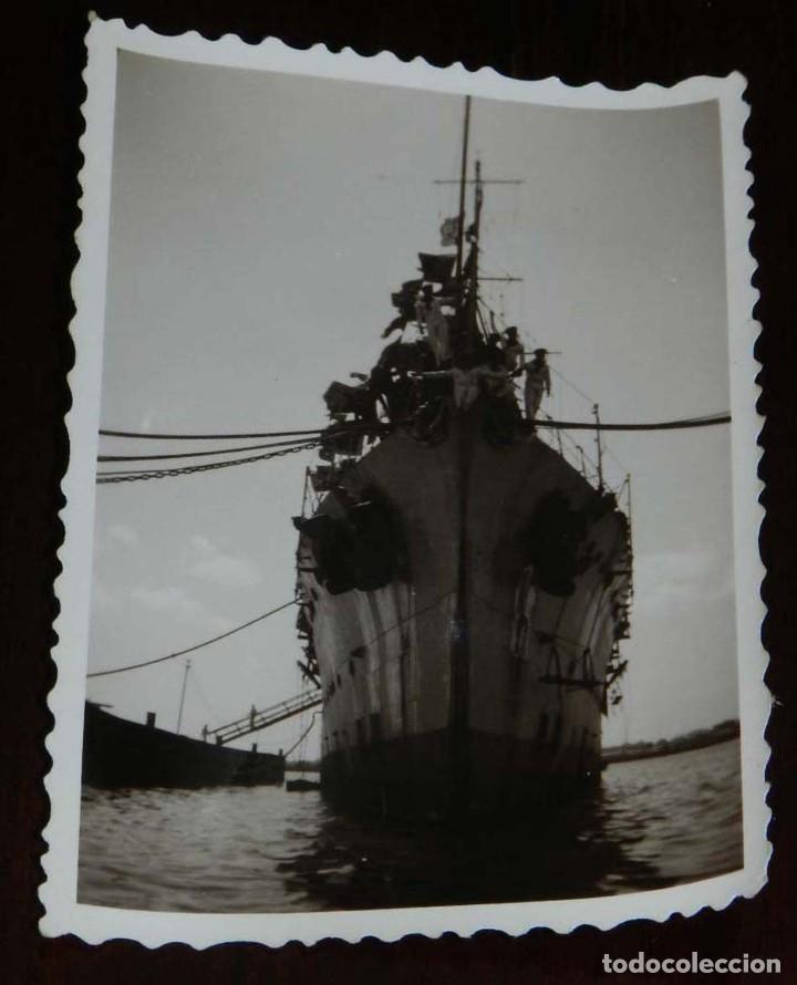 Militaria: FOTOGRAFIA DE BUQUE DE LA ARMADA ESPA&Ntilde;OLA, A&Ntilde;OS 50. MIDE 9 X 6,5 CMS.