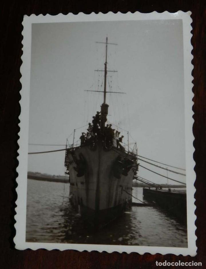 Militaria: FOTOGRAFIA DE BUQUE DE LA ARMADA ESPA&Ntilde;OLA, A&Ntilde;OS 50, MIDE 9 X 6,5 CMS.