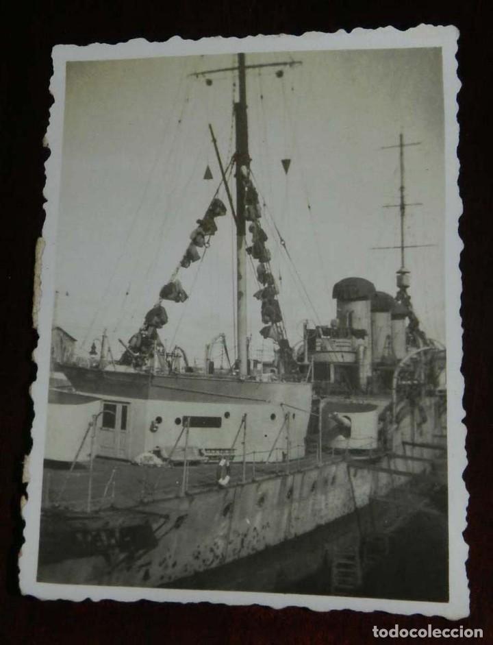 Militaria: FOTOGRAFIA DE BUQUE DE LA ARMADA ESPA&Ntilde;OLA, A&Ntilde;OS 50, MIDE 9 X 6,5 CMS.