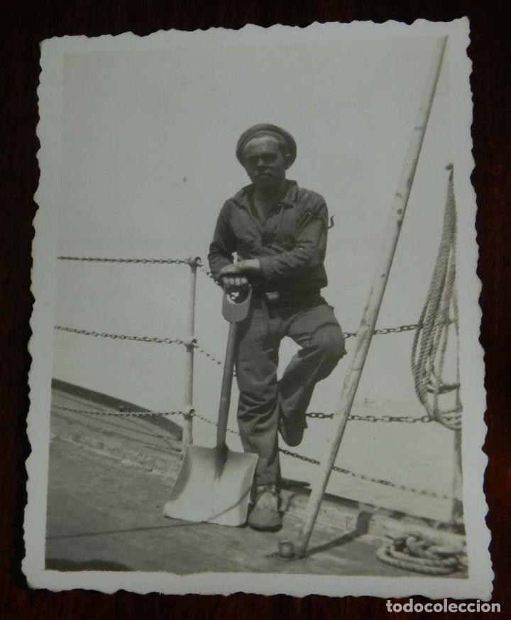 Military Antiques: FOTOGRAFIA DE MARINO DE LA ARMADA ESPA&Ntilde;OLA, MARINA, A&Ntilde;OS 50, MIDE 9 X 6,5 CMS.