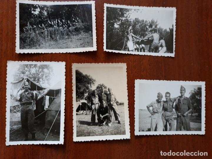 Militaria: Lote 5 fotograf&iacute;as militares- a&ntilde;os 40