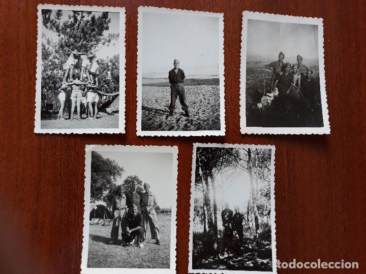 Militaria: Lote 5 fotograf&iacute;as militares- a&ntilde;os 40