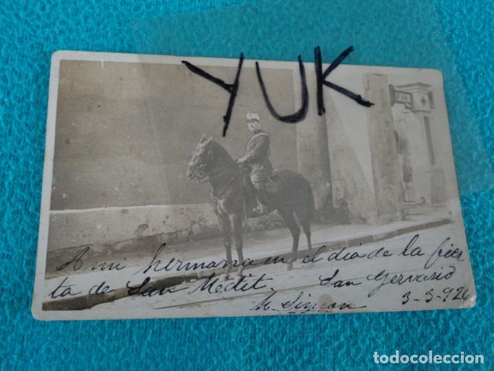 Militaria: antigua postal fotografica de militar a caballo 1926