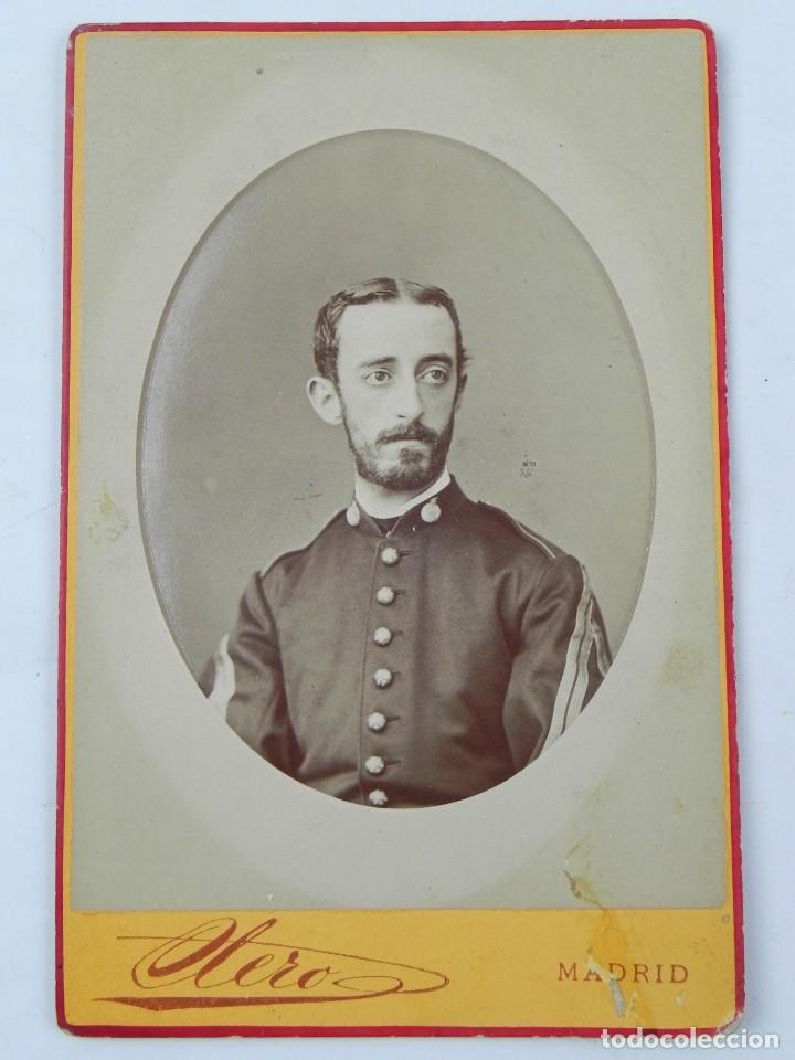 Militaria: FOTOGRAFIA ALBUMINA DE MILITAR DE ARTILLERIA, EPOCA DE ALFONSO XII O ALFONSO XIII, FOTOGRAFO OTERO D