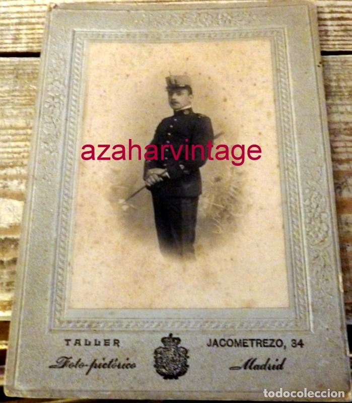 Militaria: MAGNIFICA FOTOGRAFIA, MILITAR EPOCA ALFONSINA, 15X21 CMS