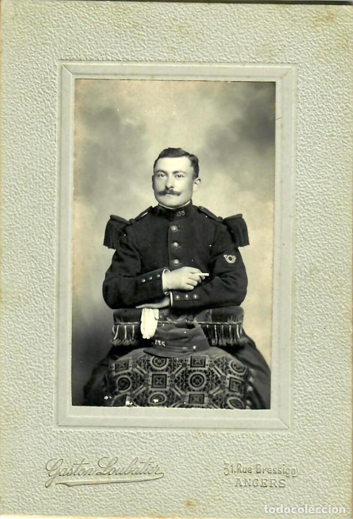 Military Antiques: ORIGINAL - ANTIGUO RETRATO MILITAR FRANCES INFANTERIA DE LA 1&ordf; GM - 140 X 100 MM
