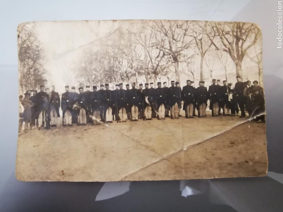 Militaria: ANTIGUA POSTAL INEDITA 14X9cm TROPA INSTRUCCI&Oacute;N A&Ntilde;O 1910
