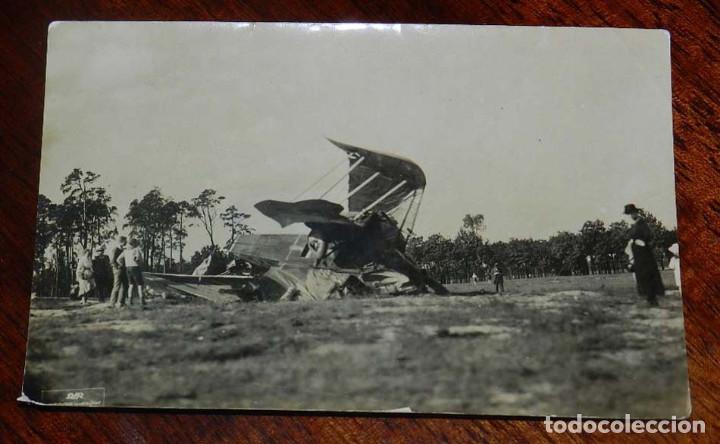 Military Antiques: ANTIGUA FOTOGRAFIA DE AVION ACCIDENTADO, A&Ntilde;OS 20 - 30, MIDE 14,5 X 10 CMS.