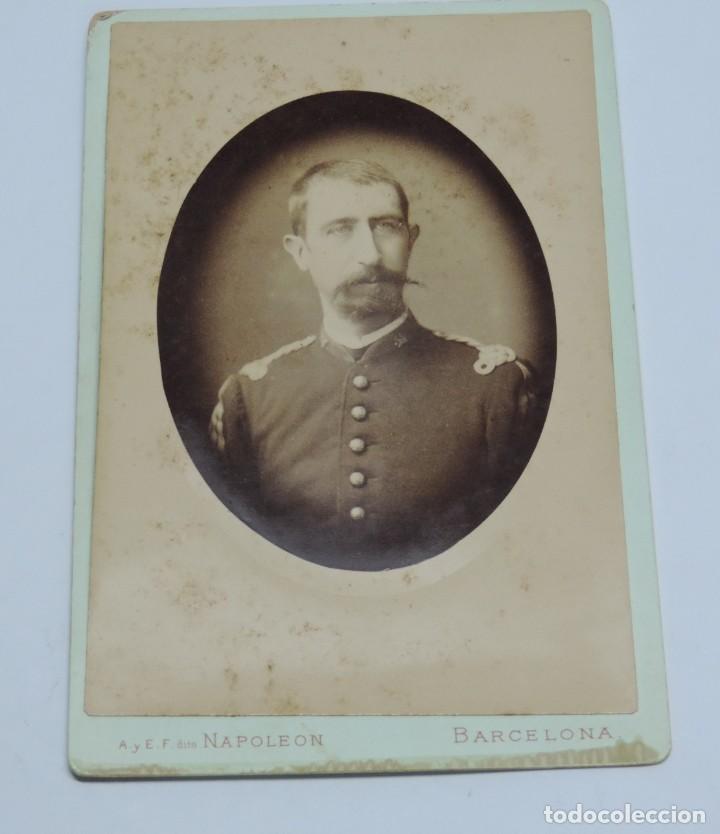 Militaria: Antigua fotografia de MILITAR ESPA&Ntilde;OL DEL REGIMIENTO 58, REALIZADA POR EL FOTOGRAFO NAPOLEON en Barc