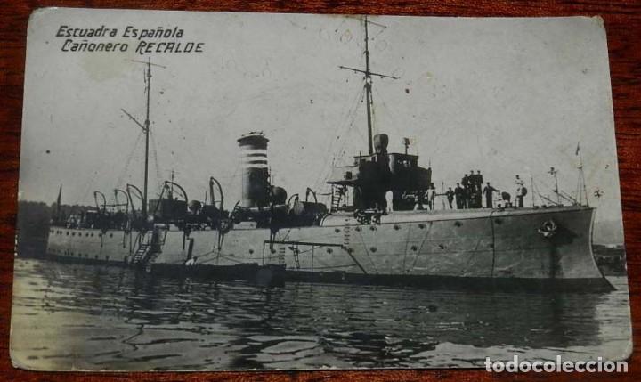 Militaria: FOTOGRAFIA CA&Ntilde;ONERO RECALDE, ESCUADRA ESPA&Ntilde;OLA, TAMA&Ntilde;O POSTAL, SIN CIRCULAR.