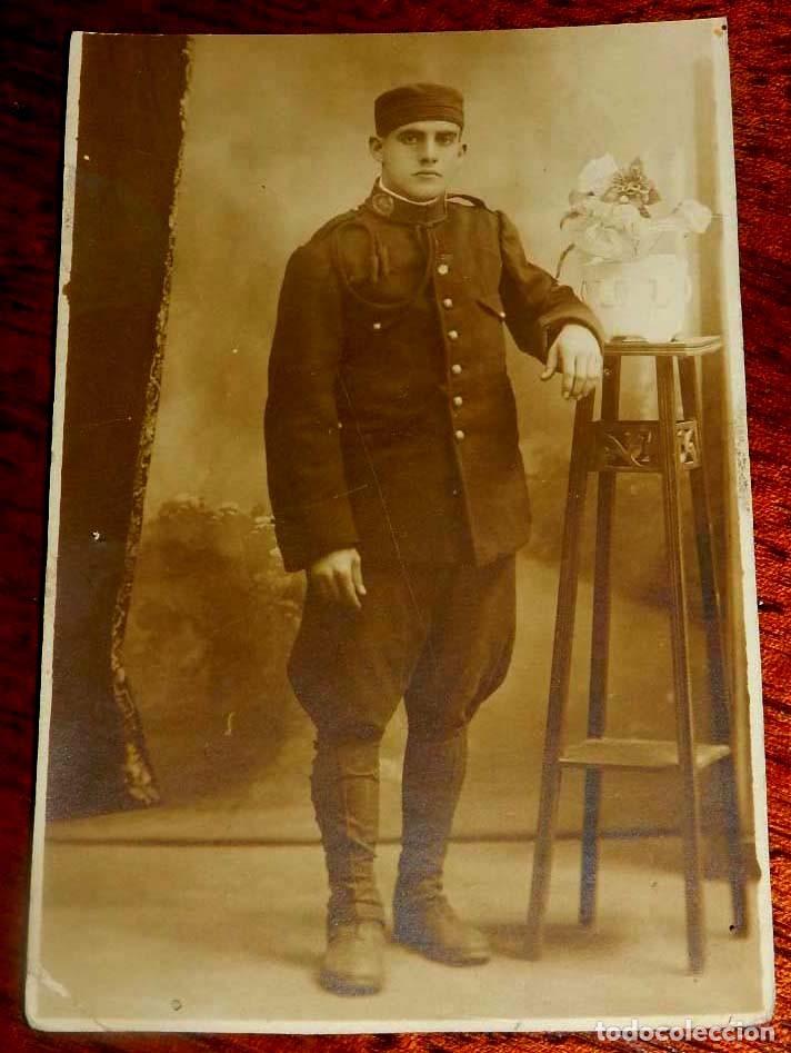 Militaria: FOTOGRAFIA DE SOLDADO DEL CUERPO DE INTENDENCIA, MIDE 12,5 X 8,2 CMS.