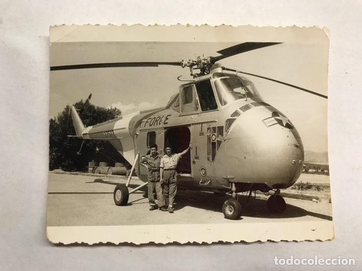 Militaria: MILITAR. Fotograf&iacute;a Original. HELIC&Oacute;PTERO USA Air Force, en alguna base militar (h.1950?)