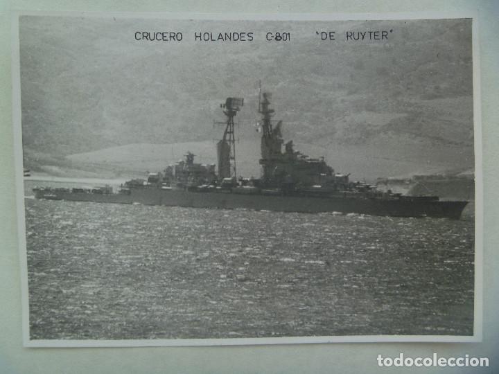 Militaria: FOTO DE UN BUQUE DE GUERRA DE HOLANDA , CRUCERO C - 801 &uml; DE RUYTER &uml;