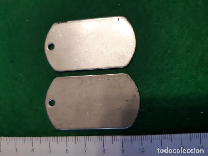 Militaria: PLACAS DE IDENTIFICACION PARA GRABAR.