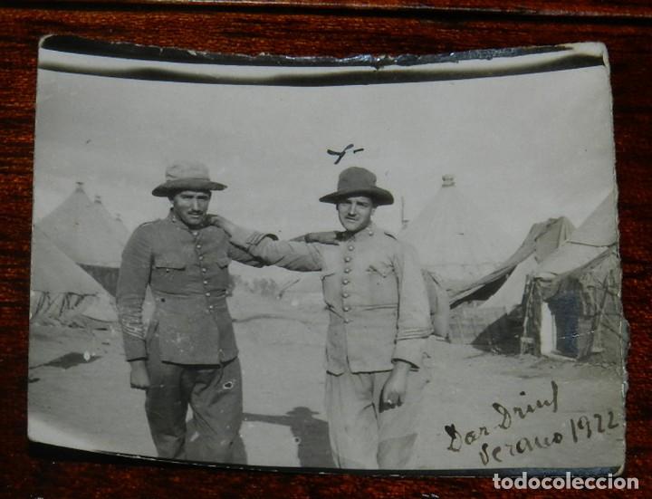 Military Antiques: FOTOGRAFIA DEL CAMPAMENTO EN DAR DRIUS, VERANO DE 1922, GUERRA DEL RIF, MIDE 6 X 5 CMS.