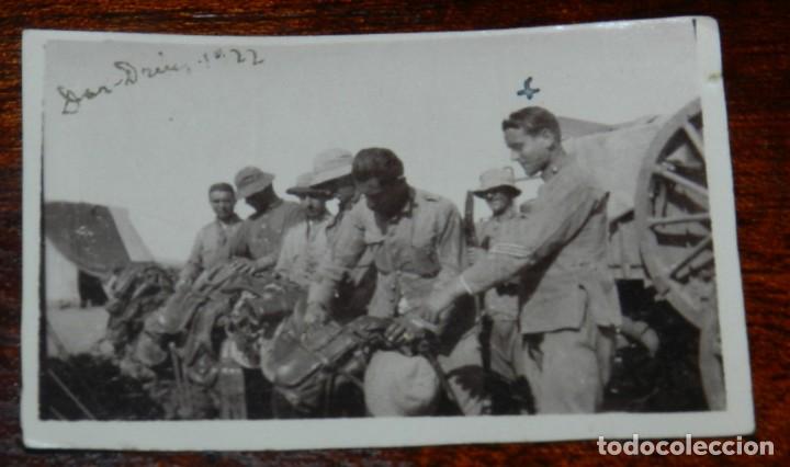 Military Antiques: FOTOGRAFIA DEL CAMPAMENTO EN DAR DRIUS, VERANO DE 1922, GUERRA DEL RIF, MIDE 5,5 X 5 CMS.