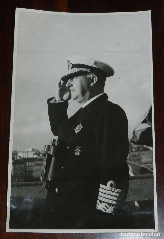 Militaria: ANTIGUA FOTOGRAFIA DE FRANCO CON UNIFORME DE LA ARMADA, FOTO CIFRA GRAFICA, MIDE 17,5 X11,5 CMS. APR