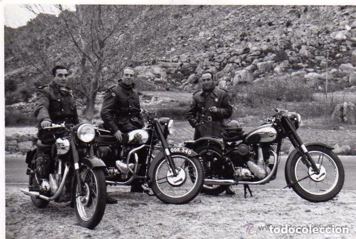 Militaria: Fotograf&iacute;a de 11 x 16 cm Militares o policias motos. Policia militar Moto.
