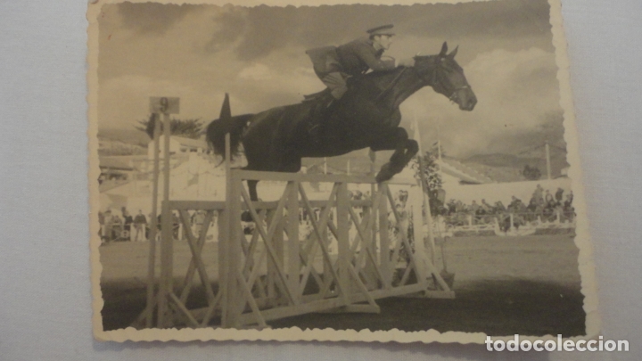 Military Antiques: ANTIGUA FOTOGRAFIA.EQUITACION MILITAR.CABALLO.FOTO MODO.MALAGA A&Ntilde;OS 50?